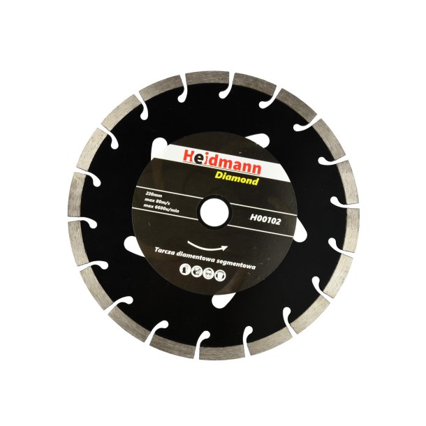 Heidmann Black Segmented Diamond Blade 230x22,2x10mm 			