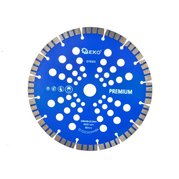 Segmented Turbo Rim Diamond Blade 230x22,2mm Rim 10mm Premium by laser			